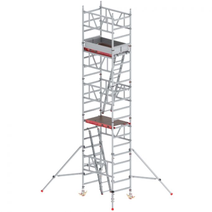 Torre móvil aluminio con escaleras de 70º de 4,2 m