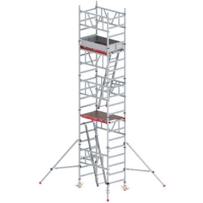 Torre móvil aluminio con escaleras 70º de 12,2 m